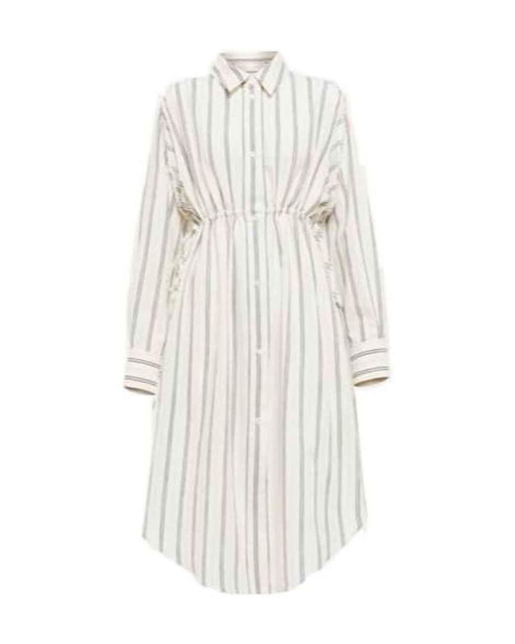 MM6 by Maison Margiela White Striped Shirt Dress