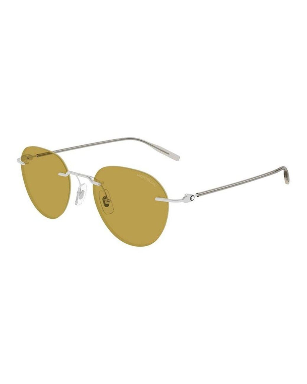 Montblanc Yellow Eyewear Oval Frame Sunglasses for men