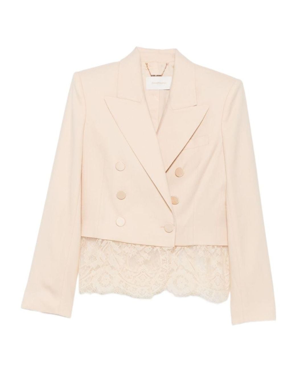 Zimmermann Natural Lace-Trimmed Blazer