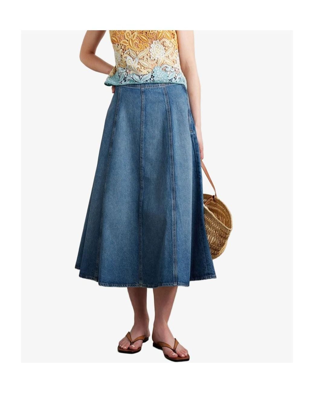 Ulla Johnson Blue Uma Denim Skirt