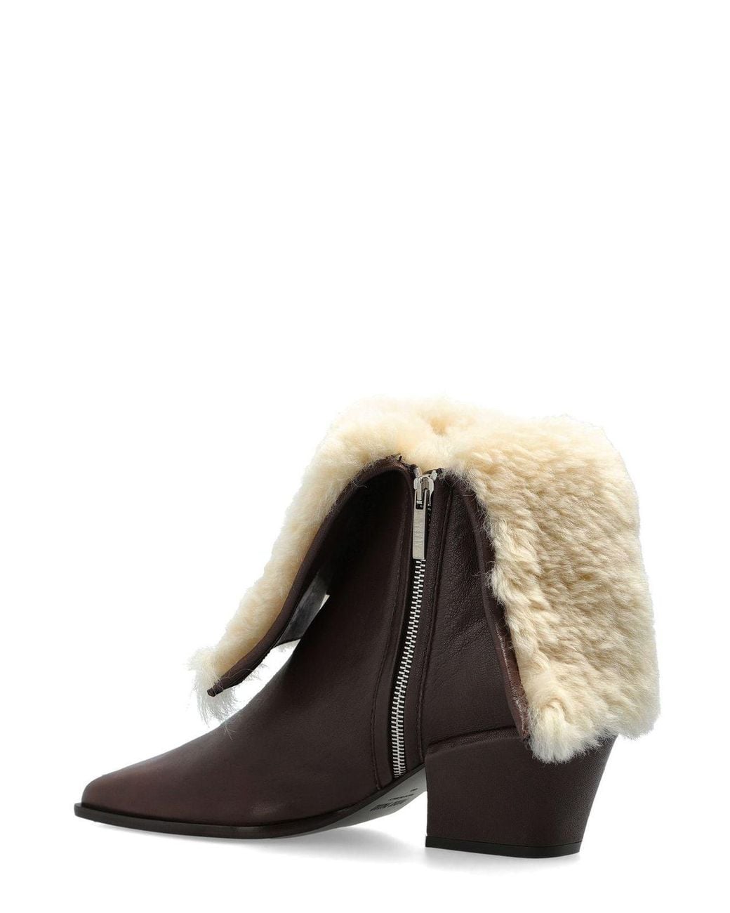 Paris Texas Natural Bettina Shearling Ankle Boots