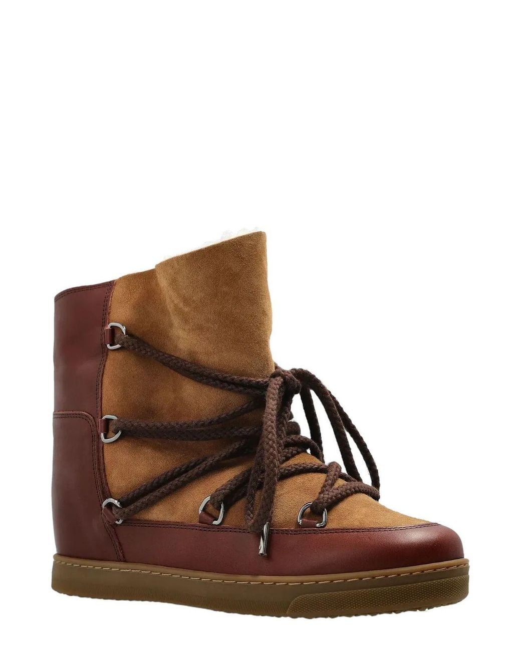 Isabel Marant Brown Nowles Wedge Snow Boots