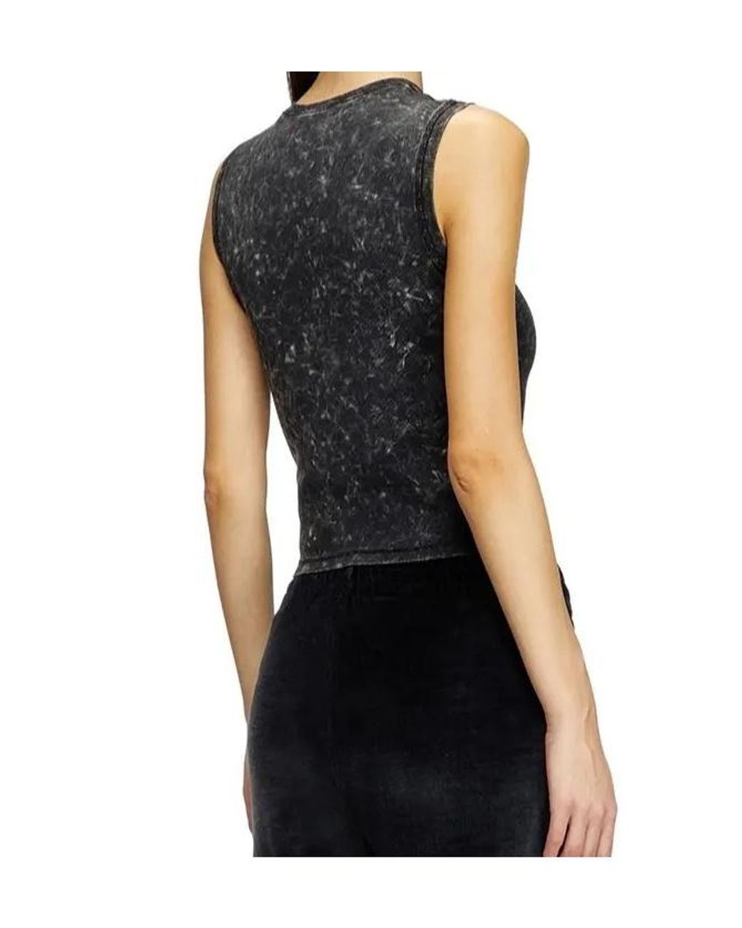 DIESEL Black T-Arted Ribbed Tank Top