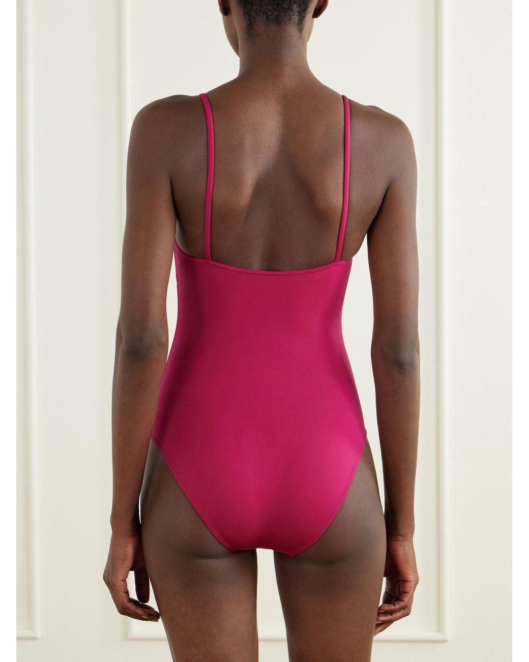 Eres Red Minimal Block One-Piece Swimsuit