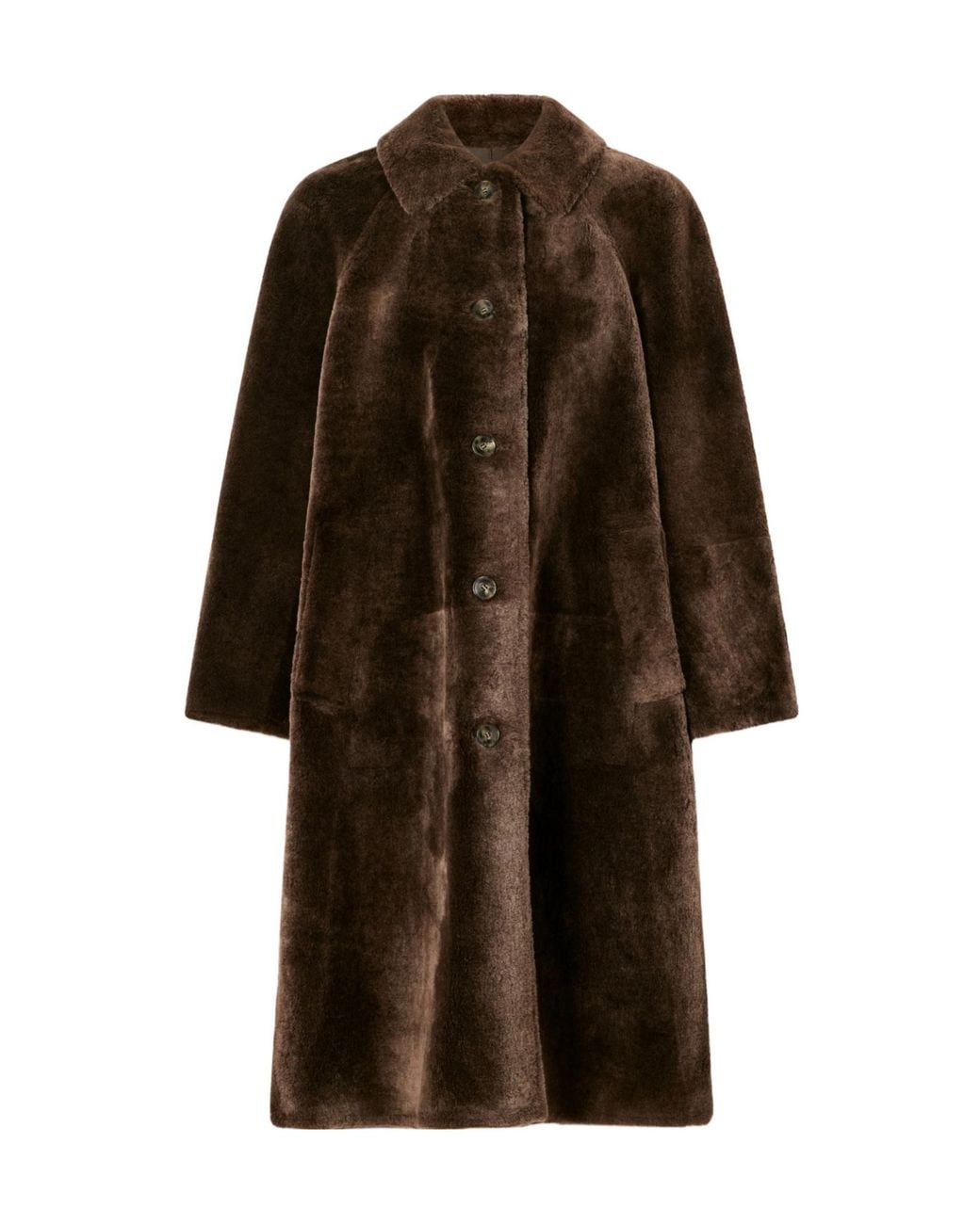 Yves Salomon Brown Shearling Coat
