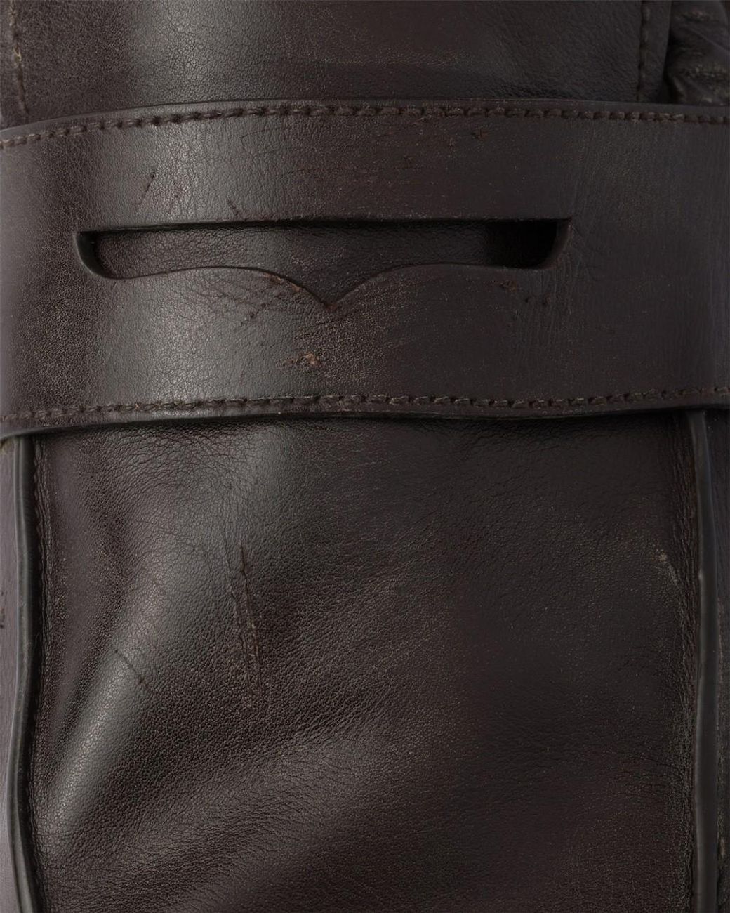 Prada Black Shuffle Antiqued Leather Loafers for men