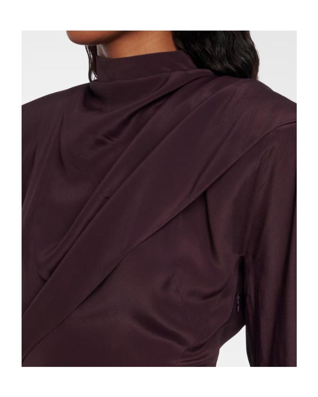 Mugler Purple Asymmetric Mini Dress With Drapes