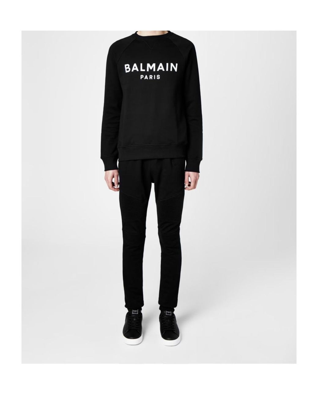 Balmain Black Logo Crew Sweater for men
