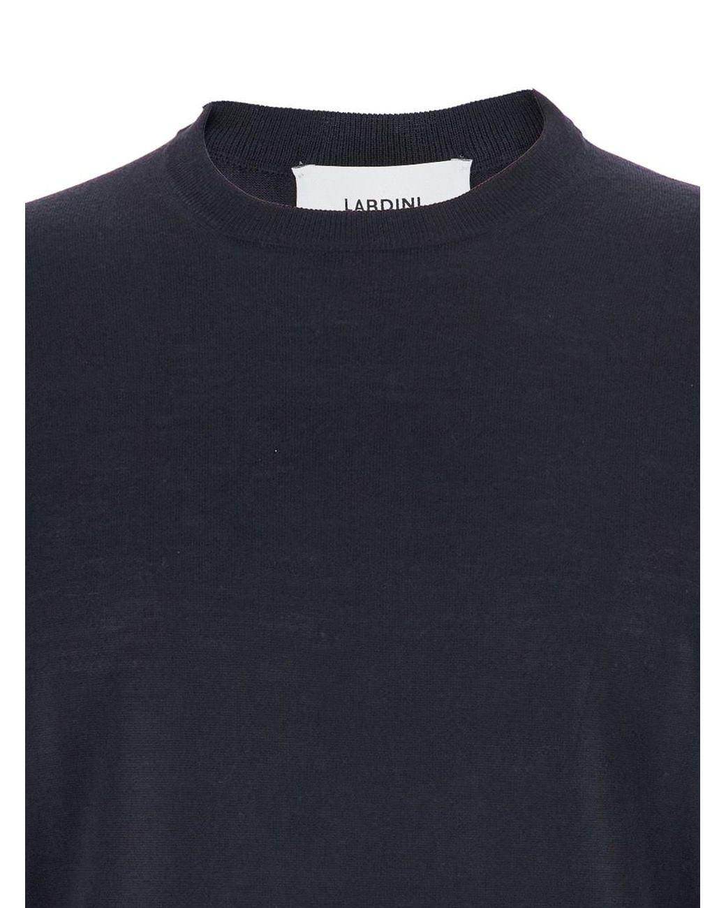 Lardini Blue Crewneck Ribbed-Hem Sweater for men