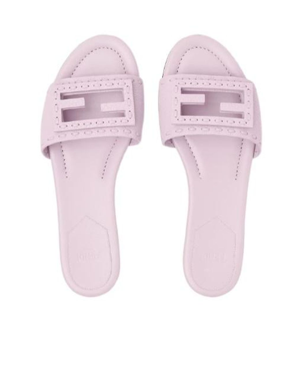 Fendi Pink Baguette Ff Slip-On Slides