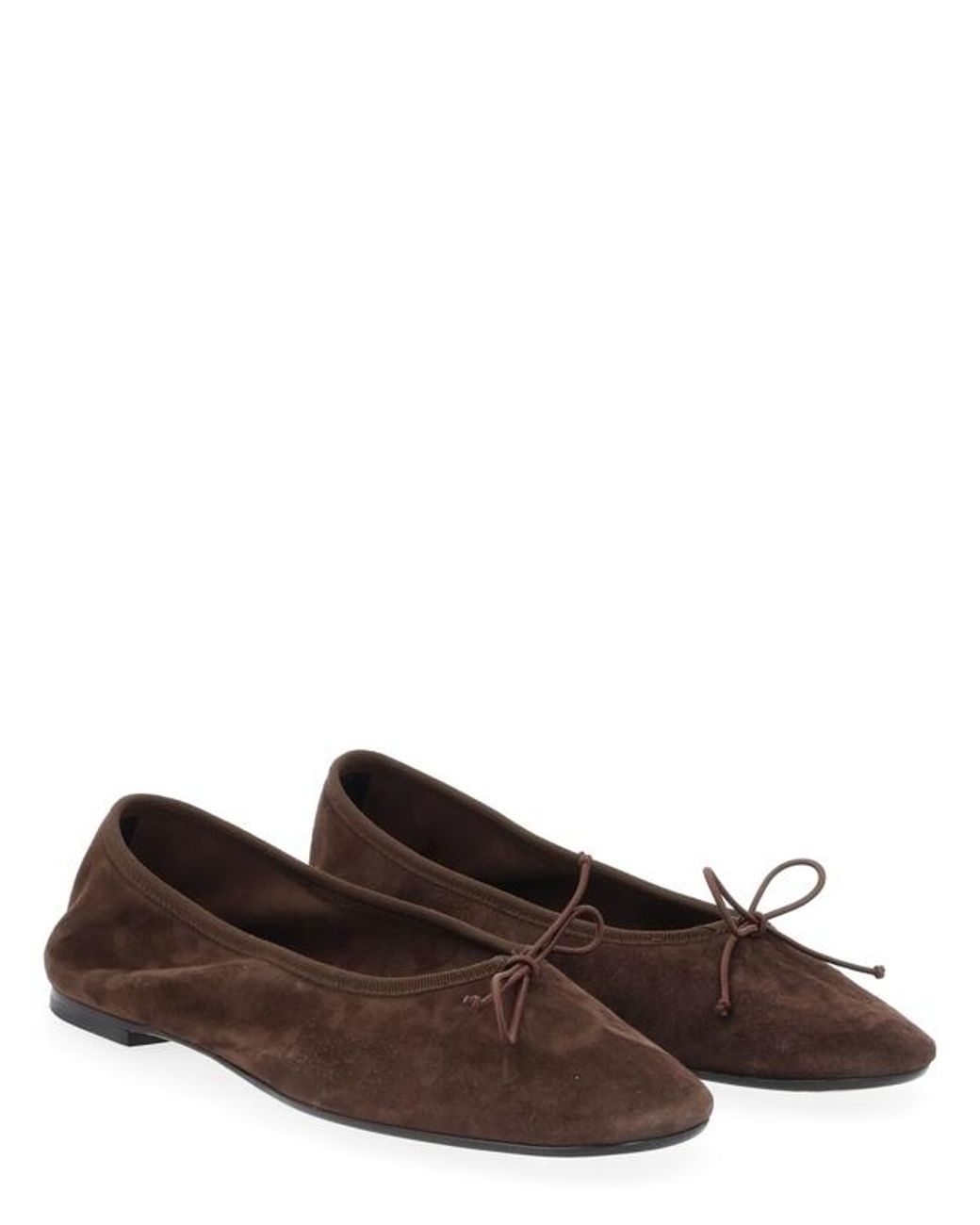 Aeyde Brown Bow-Detail Ballet Flats