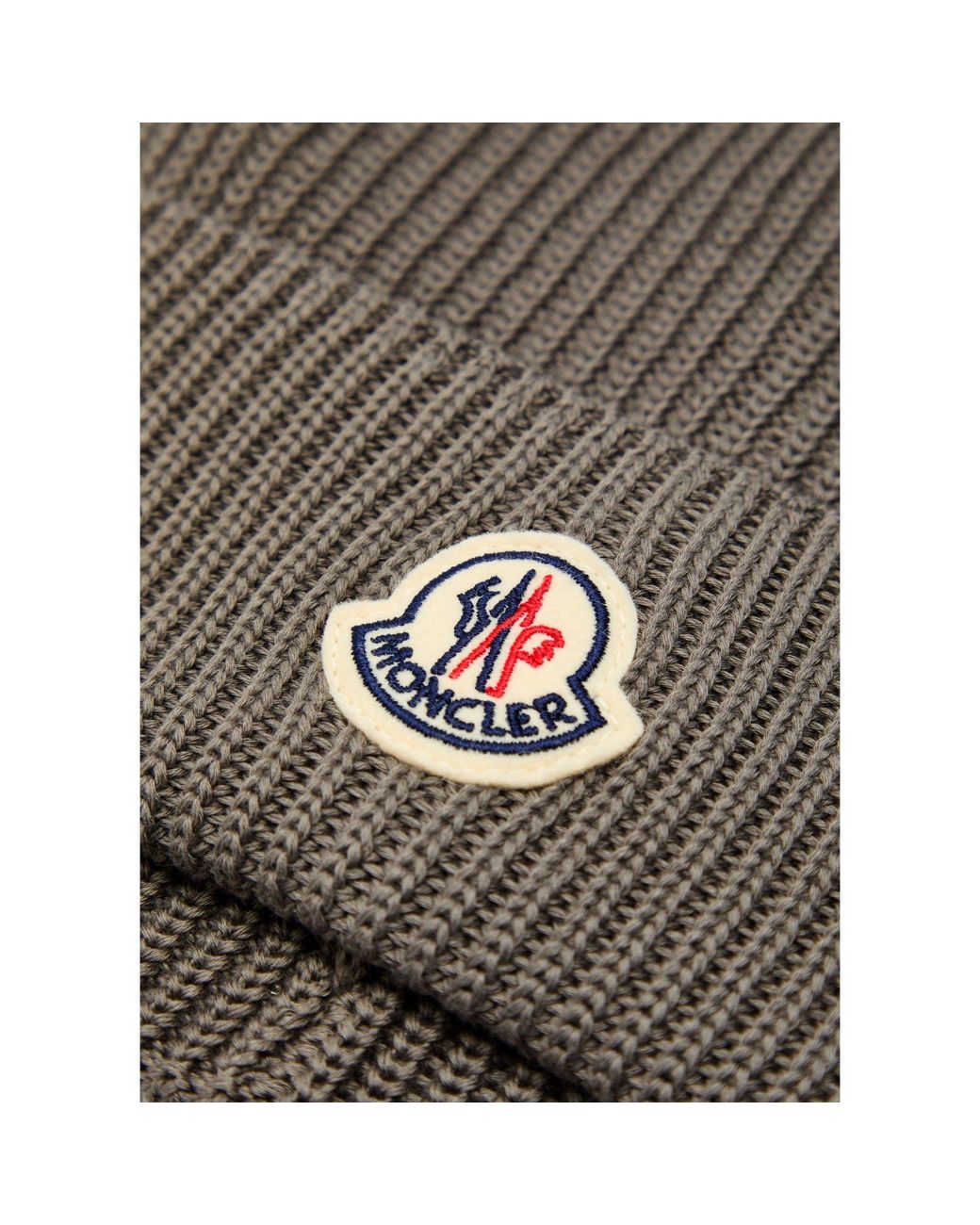Moncler Brown Ribbed Knitted Cold-Weather Cap for men