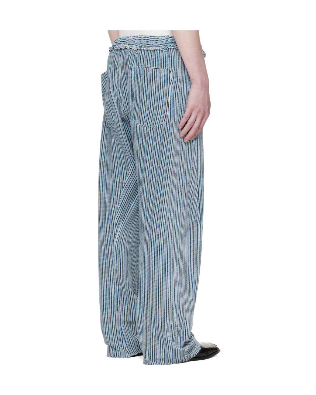 Edward Cuming Blue Striped Sweatpants for men