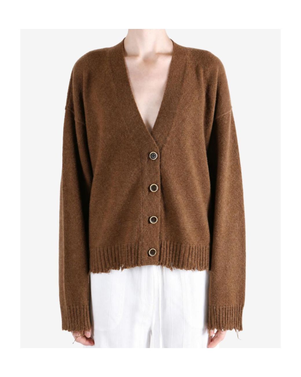 Uma Wang Brown Over Cardigan Knitwear