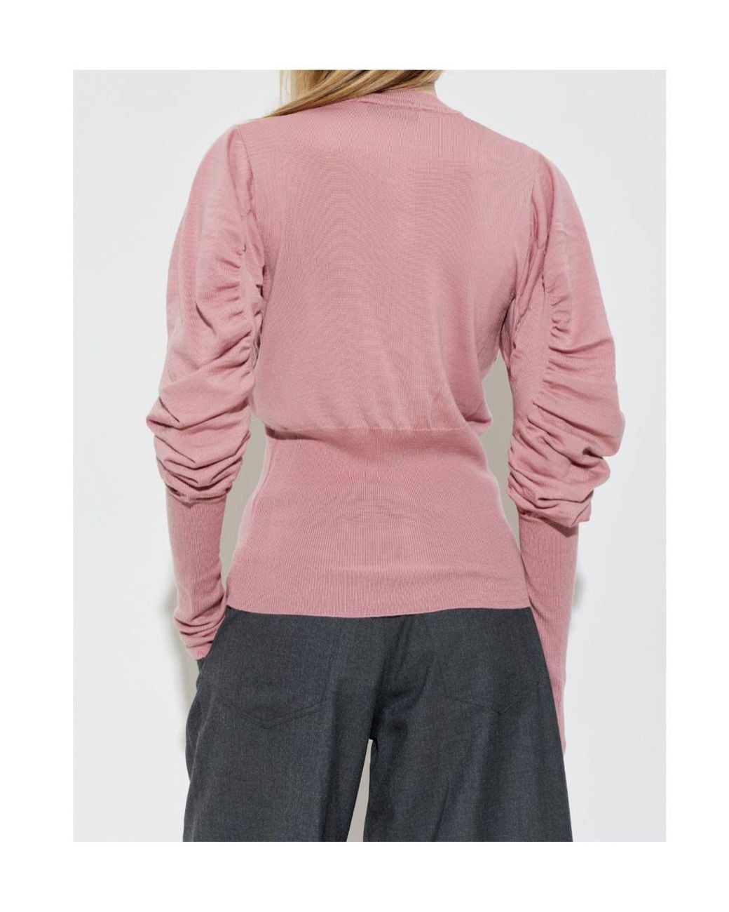 Vivienne Westwood Pink Eli Ruched-Sleeve Cardigan