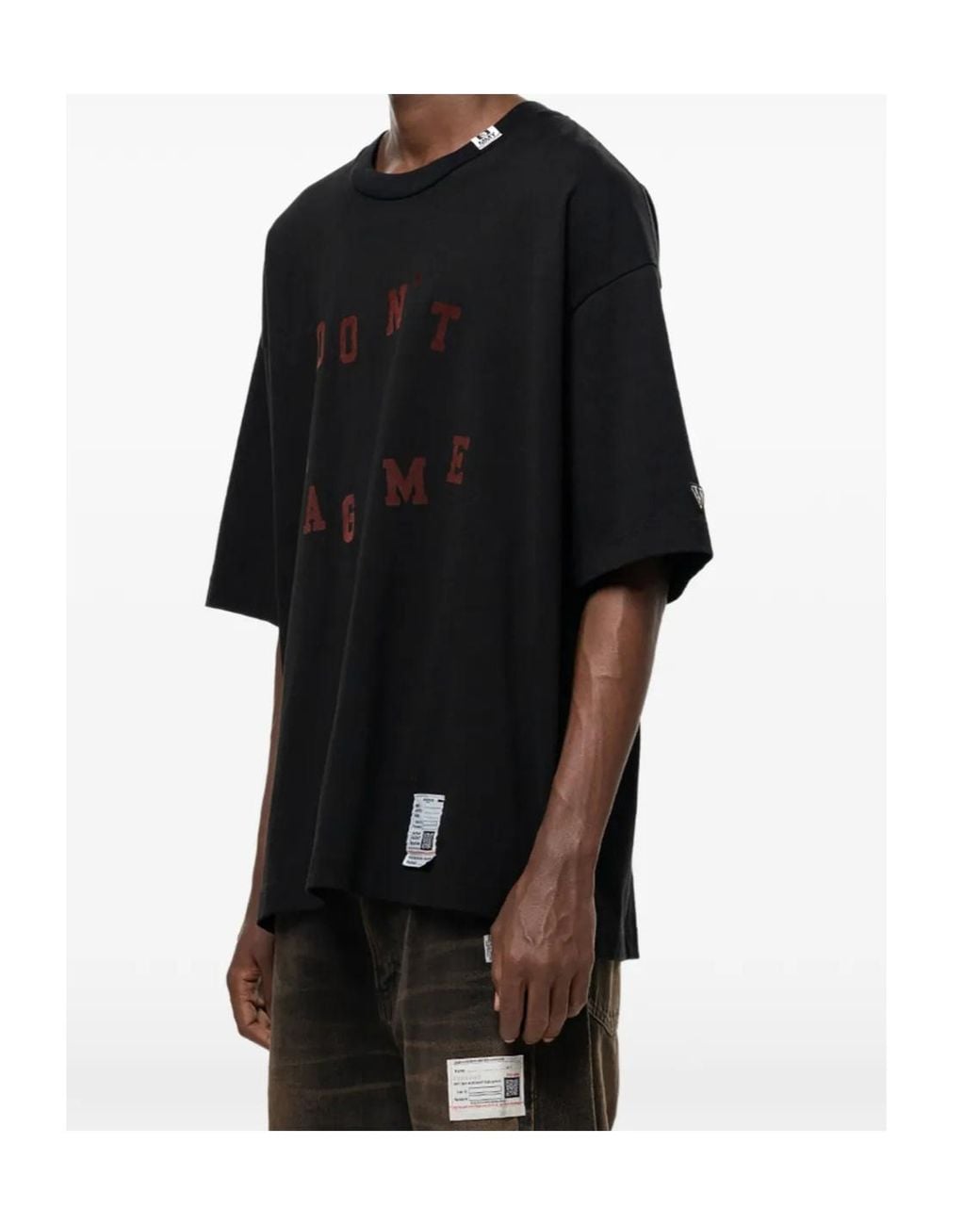 Maison Mihara Yasuhiro Black Don'T Tag Me. Flocky-Print T-Shirt for men
