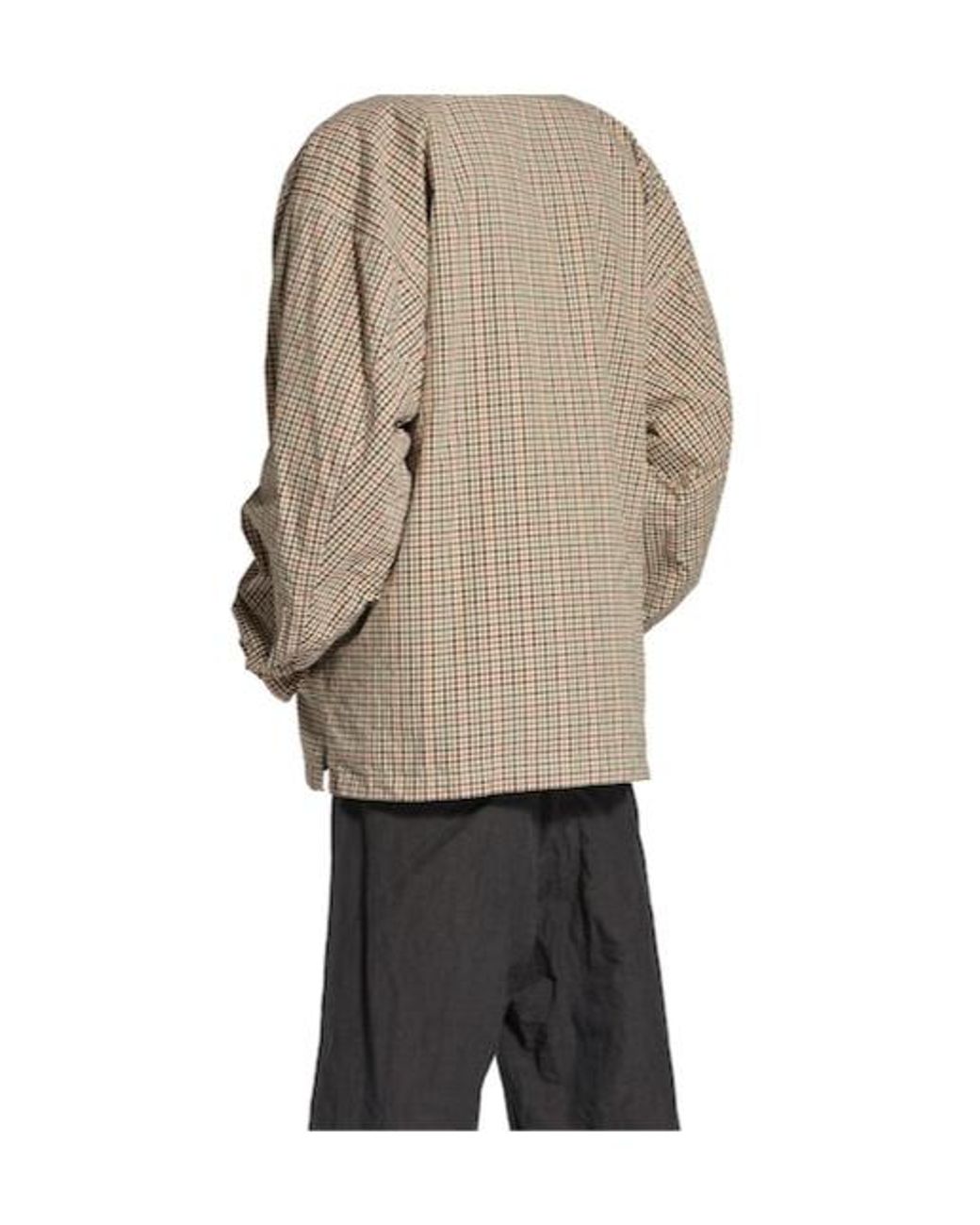Balenciaga Gray Checked Zipped Shirt for men