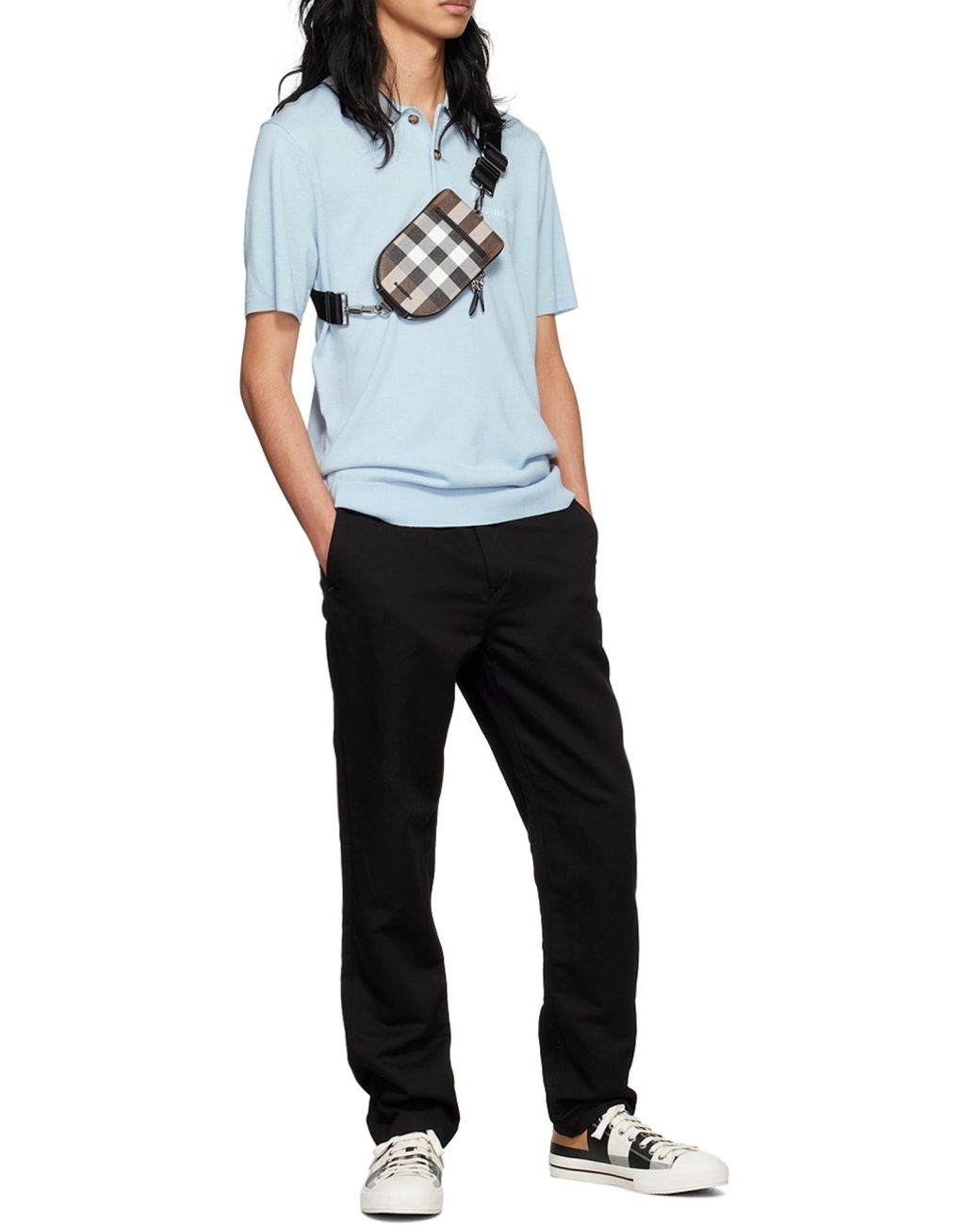 Burberry Black Button Detailed Straight Leg Trousers for men