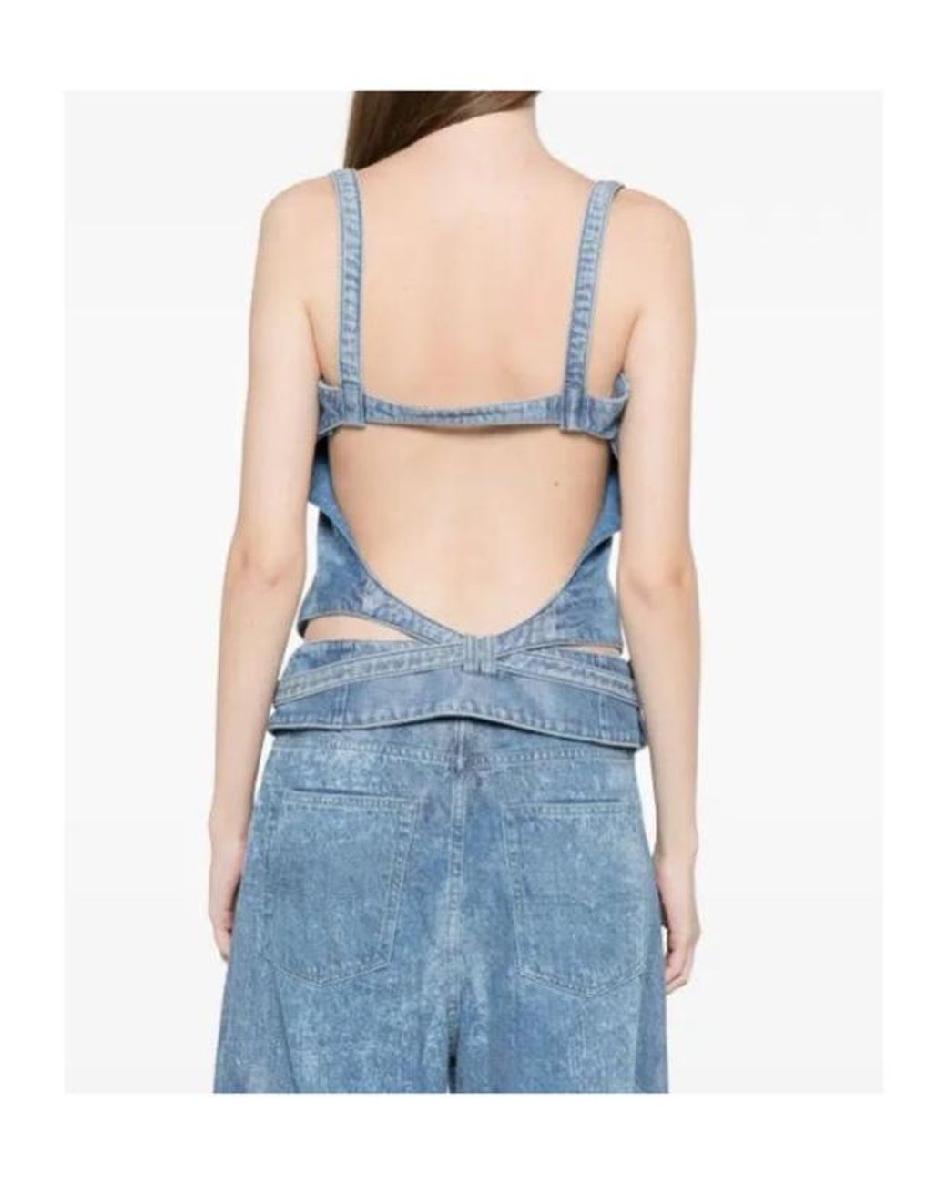DIESEL Blue Sayra Belted Denim Top