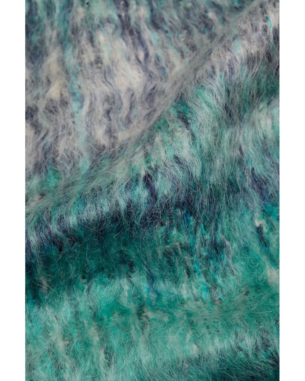 Acne Blue Fringed Mohair Scarf