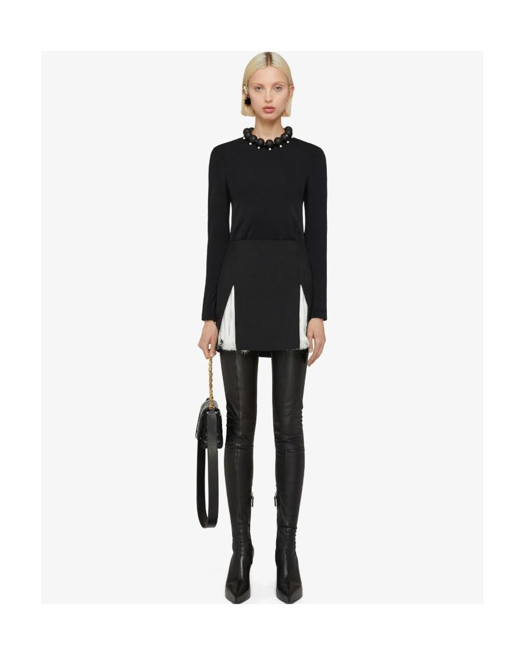 Givenchy Black Slit Detailed Mini Skirt