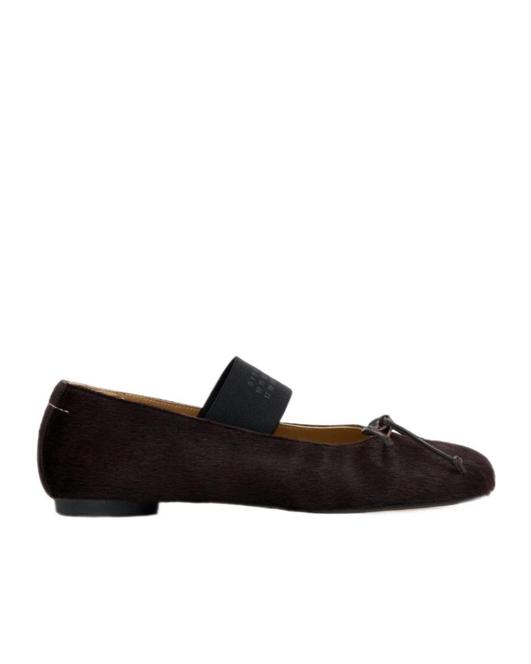 MM6 by Maison Margiela Black Anatomic Elastic Ballet Flats