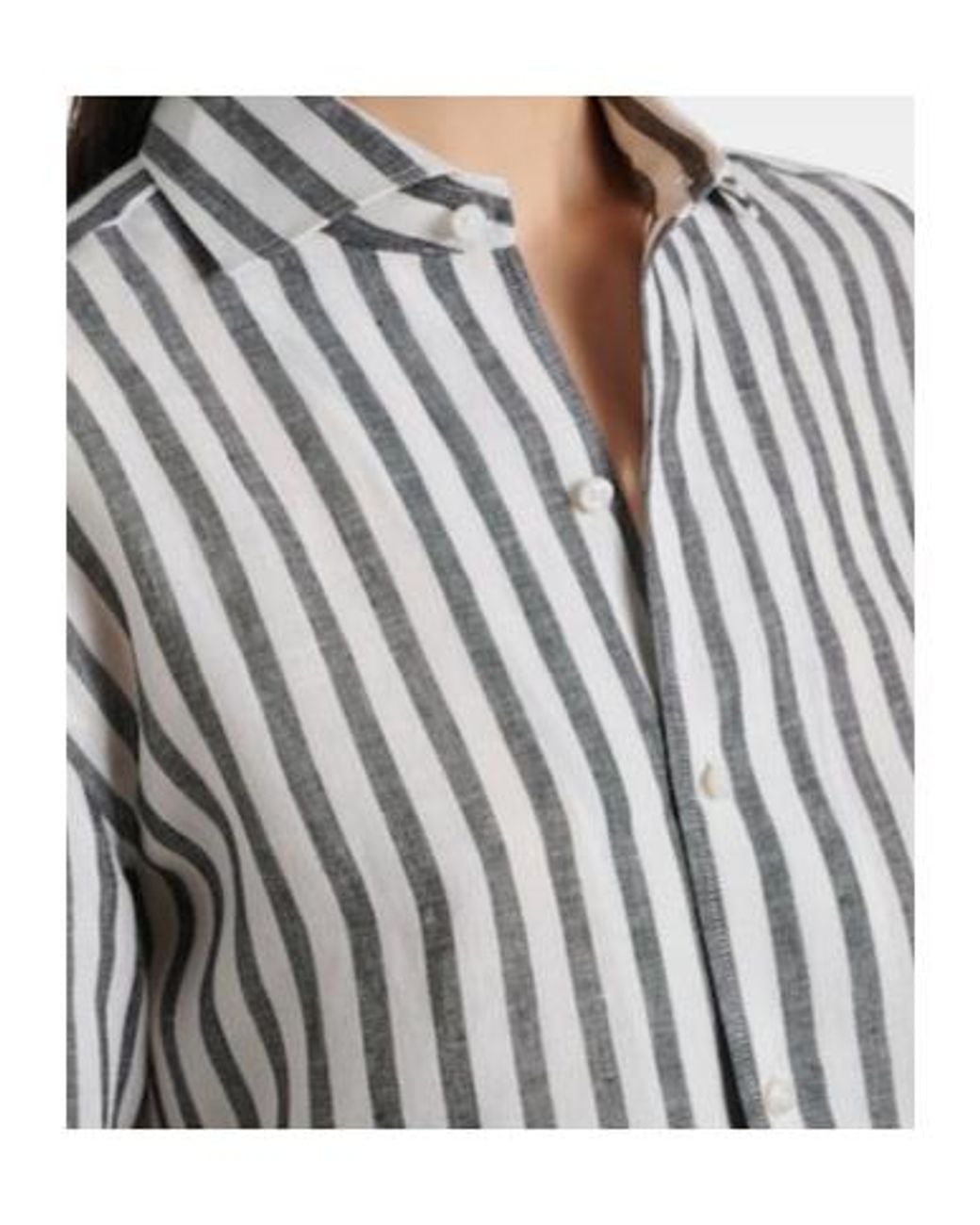 Ralph Lauren White Capri Striped Linen Shirt