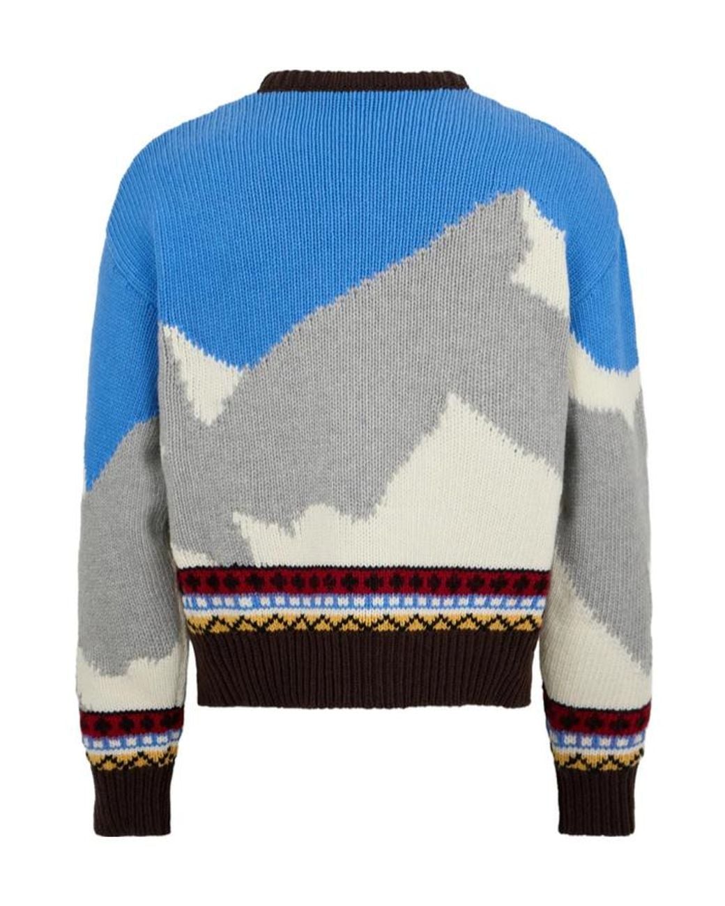 DSquared² Blue Long-Sleeved Sweater for men