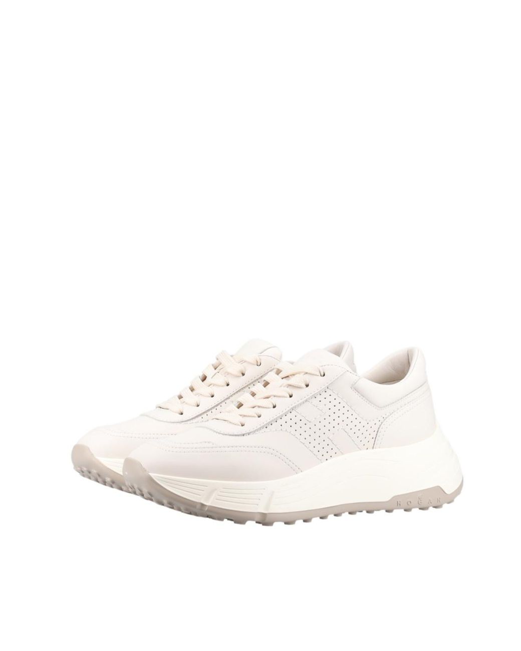 Hogan White H669 Lace-Up Sneakers