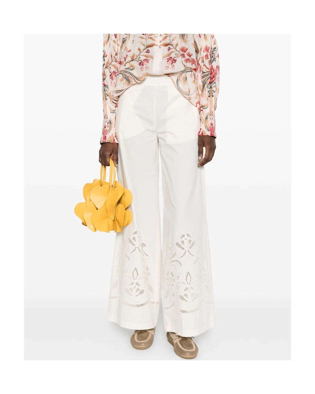 Forte_forte White Elastic Waist Casual Pants