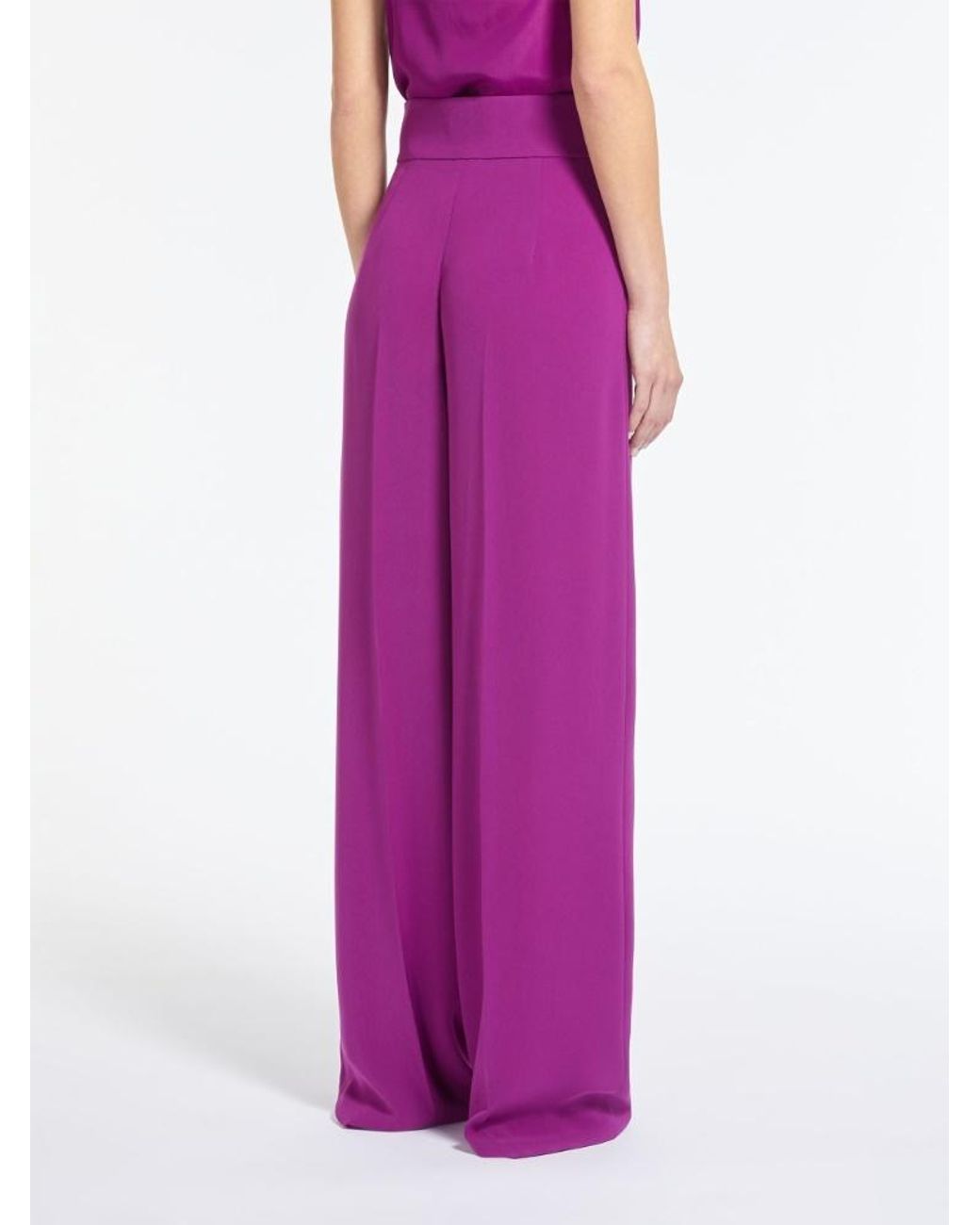 Max Mara Purple Livorno Wide-Leg Trousers