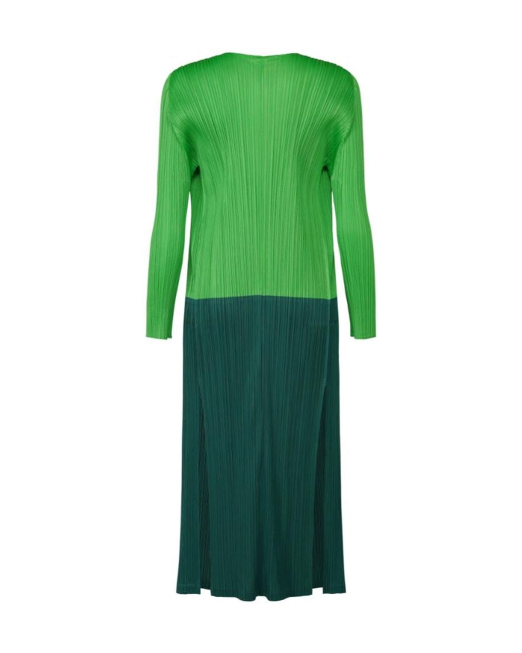Pleats Please Issey Miyake Green Pleats Please Issey Miyake Swing Coat