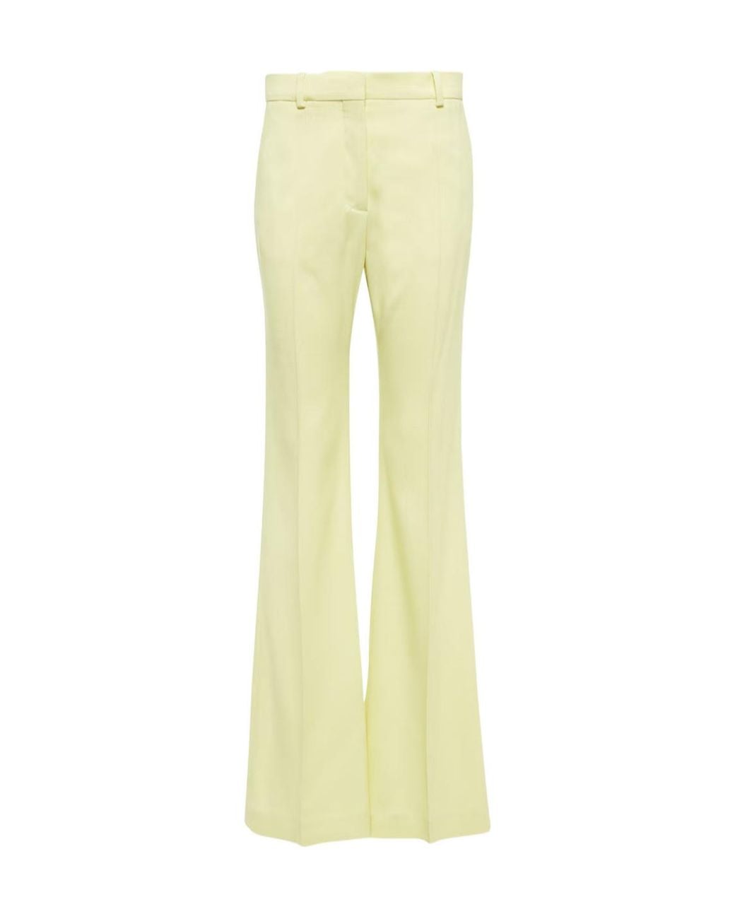 Joseph Yellow Pleated Bell-Bottom Casual Pants
