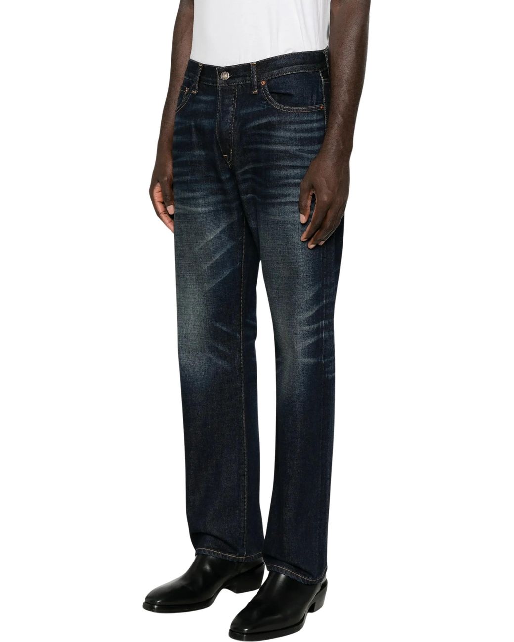 Tom Ford Blue 1950S Selvedge Straight Jeans for men