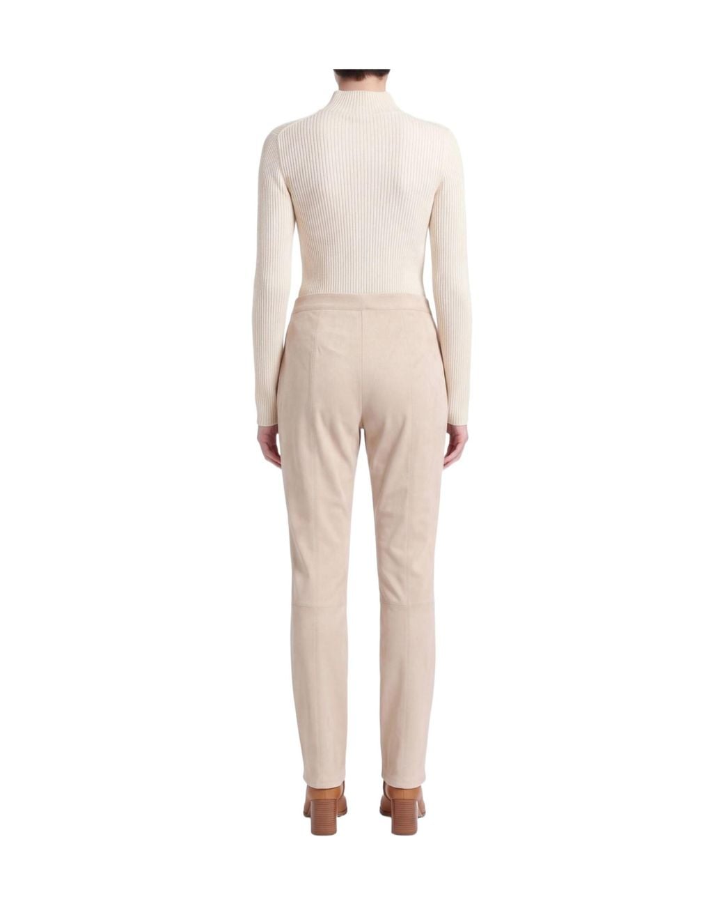 Max Mara Natural Solid Color Leggings