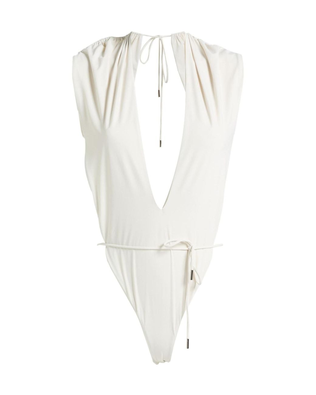Saint Laurent White A Well-Fitting And Elastic One-Piece Swimsuit