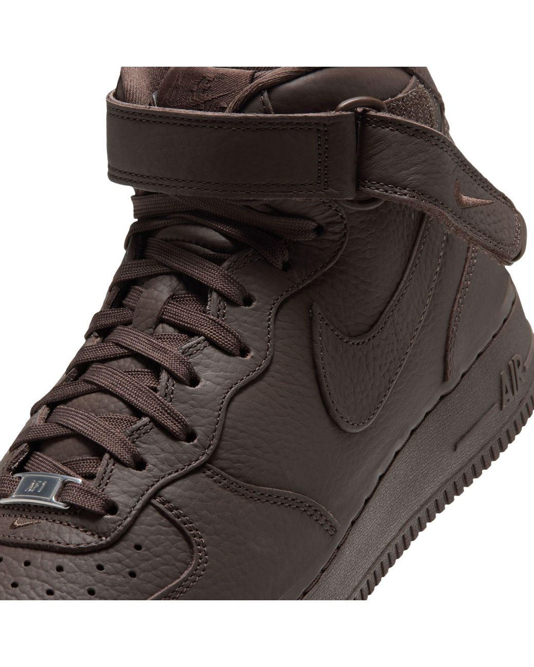 Nike Brown Lychee-Pattern Mid-Cut Casual Sneakers for men