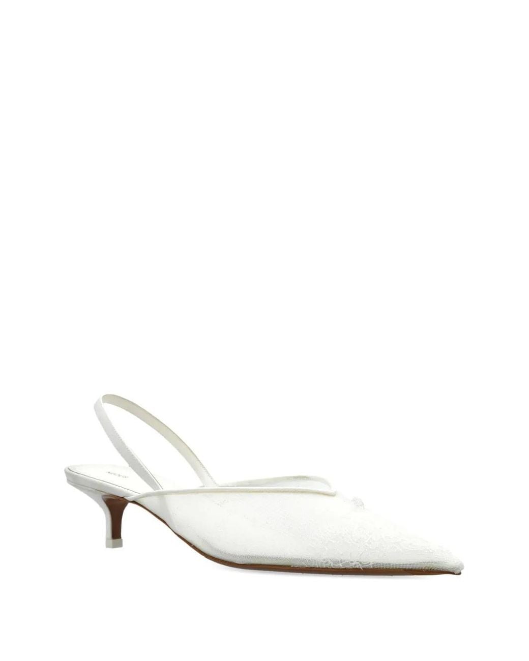 Neous White 40Mm Irena Lace-Detail Slingback Pumps