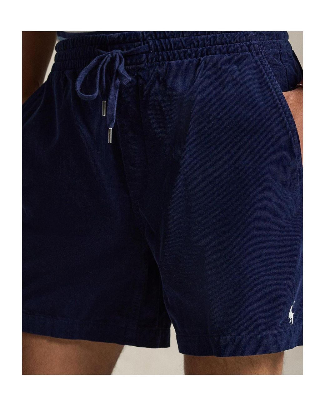 Polo Ralph Lauren Blue Minimalist Corduroy Shorts for men