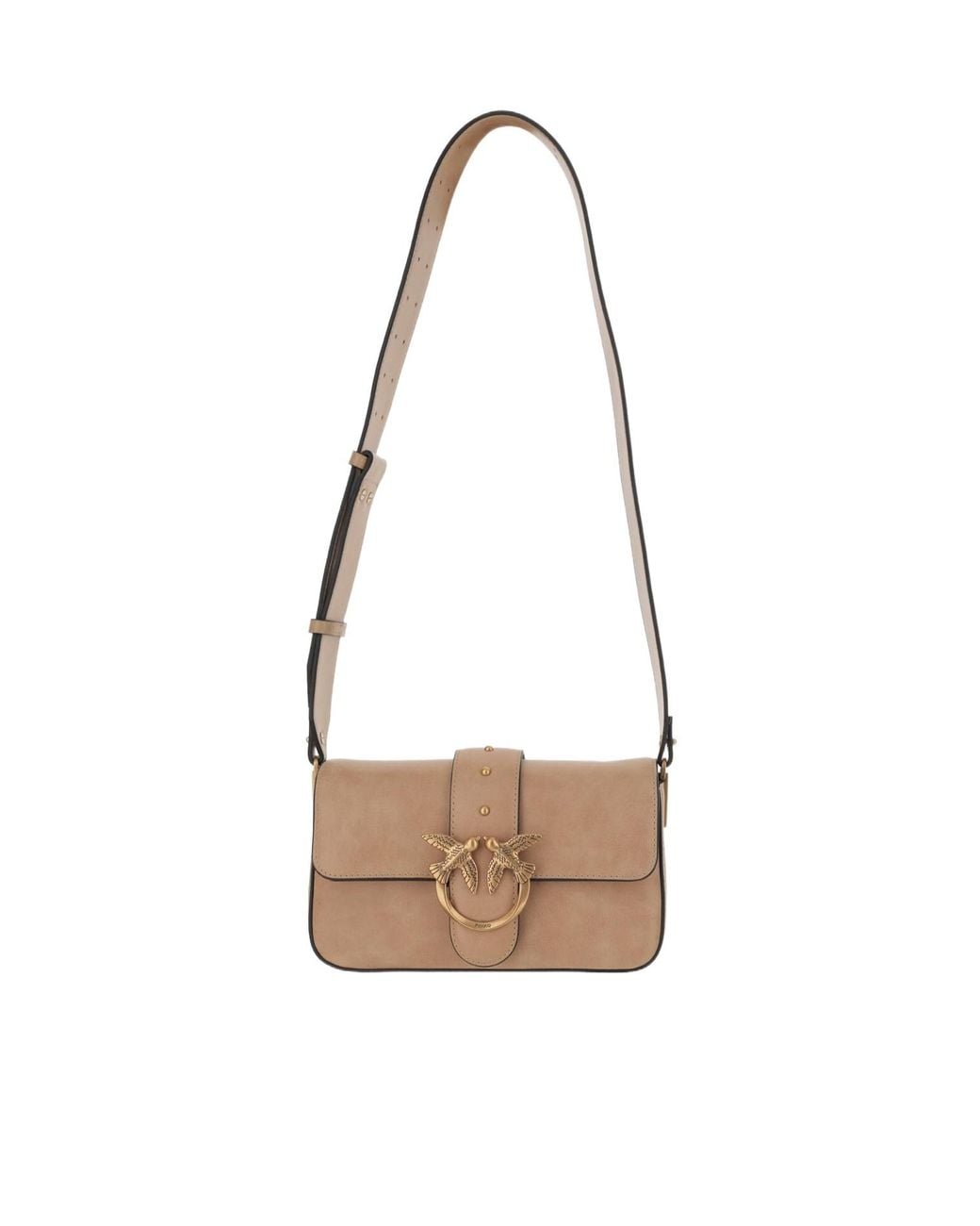 Pinko White Love One Logo Plaque Crossbody Bag