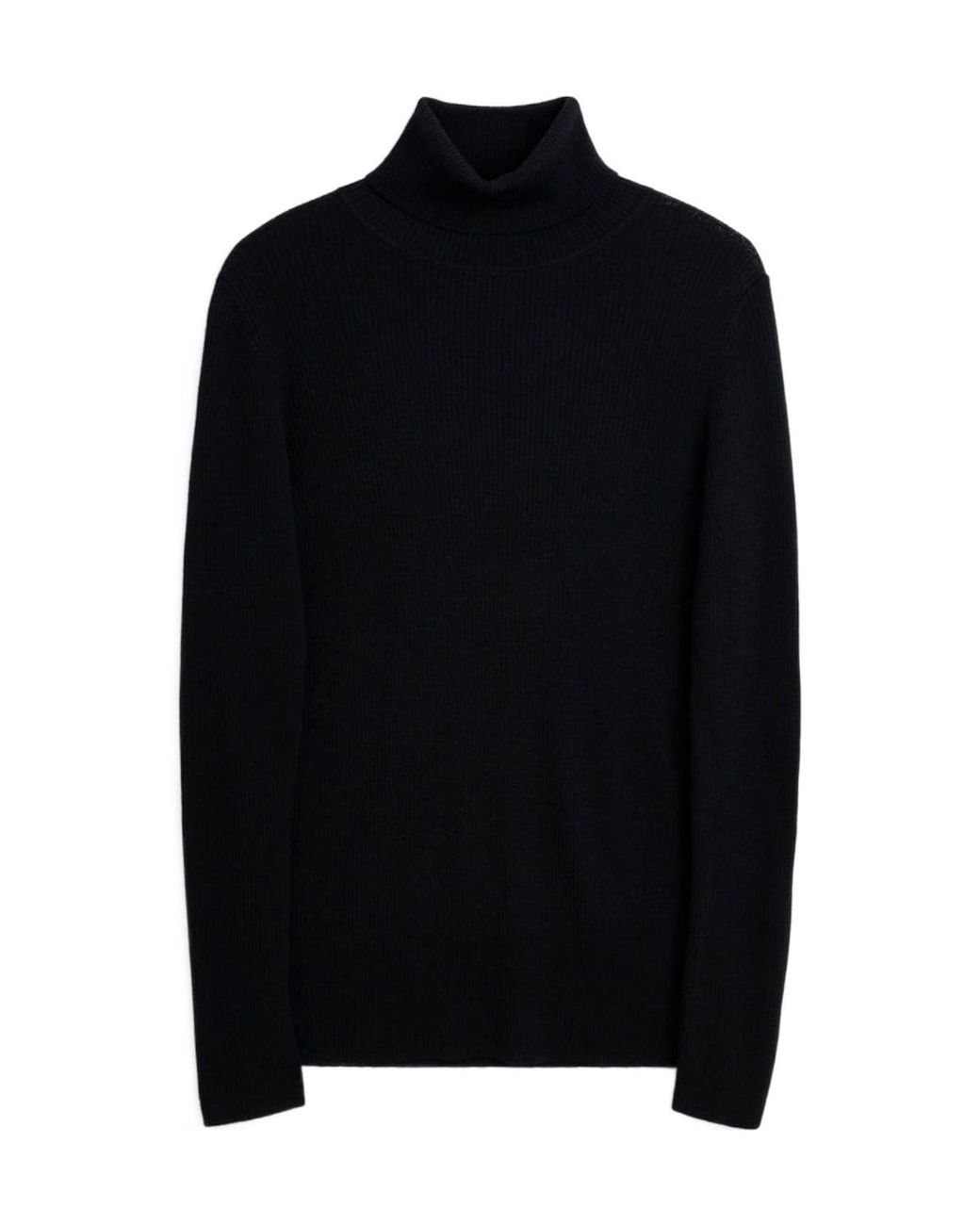 sunflower Black Roll-Neck Wool Sweater for men