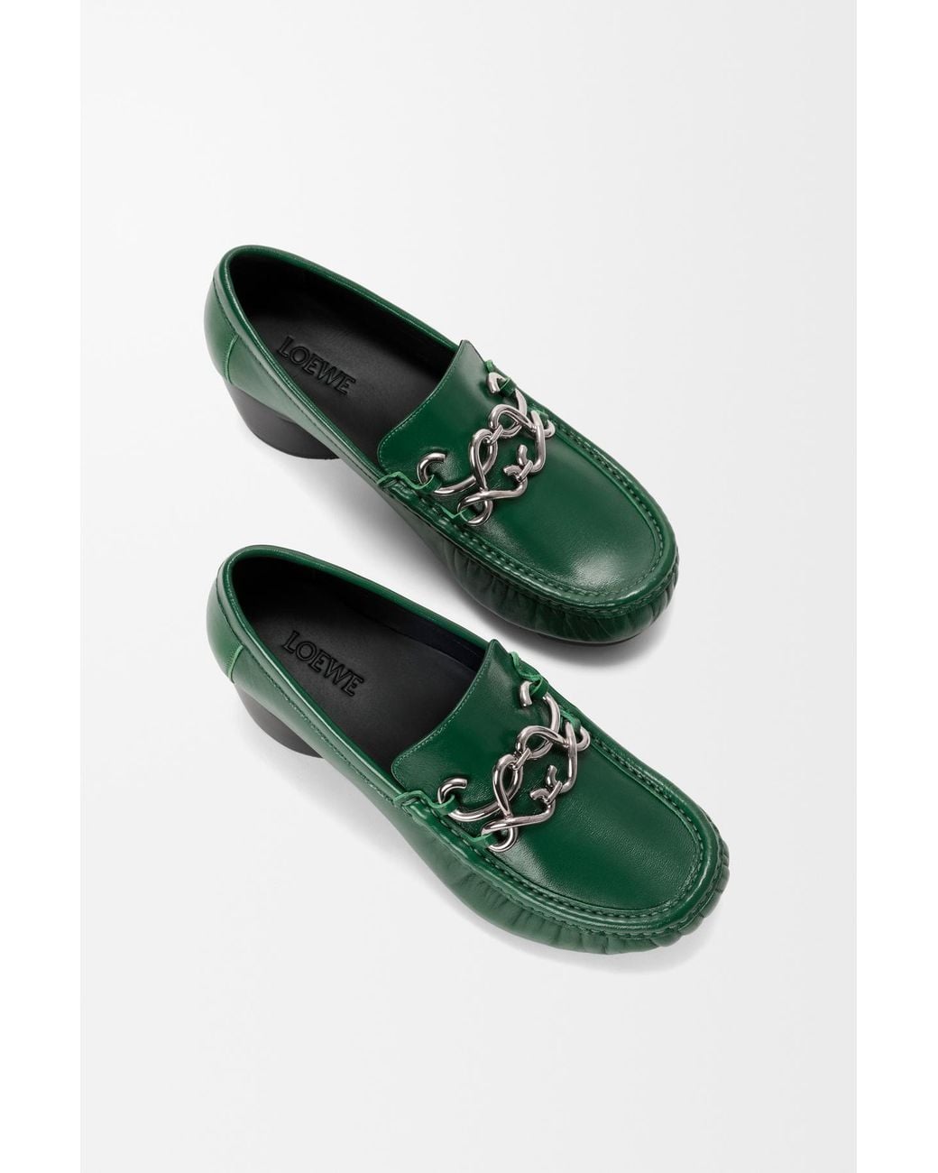 Loewe Green Oval Double L Loafer