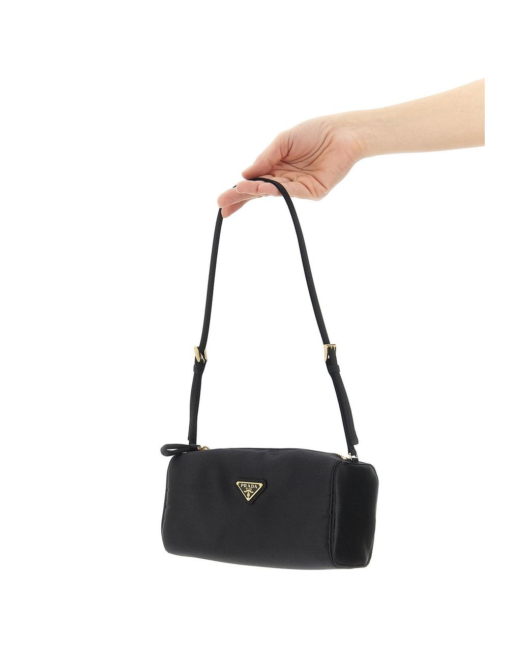 Prada Black Triangle Logo Shoulder Bag