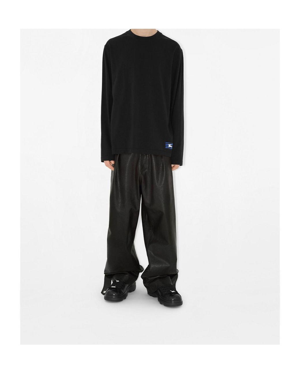 Burberry Black Logo-Detailed Long-Sleeved Crewneck T-Shirt for men