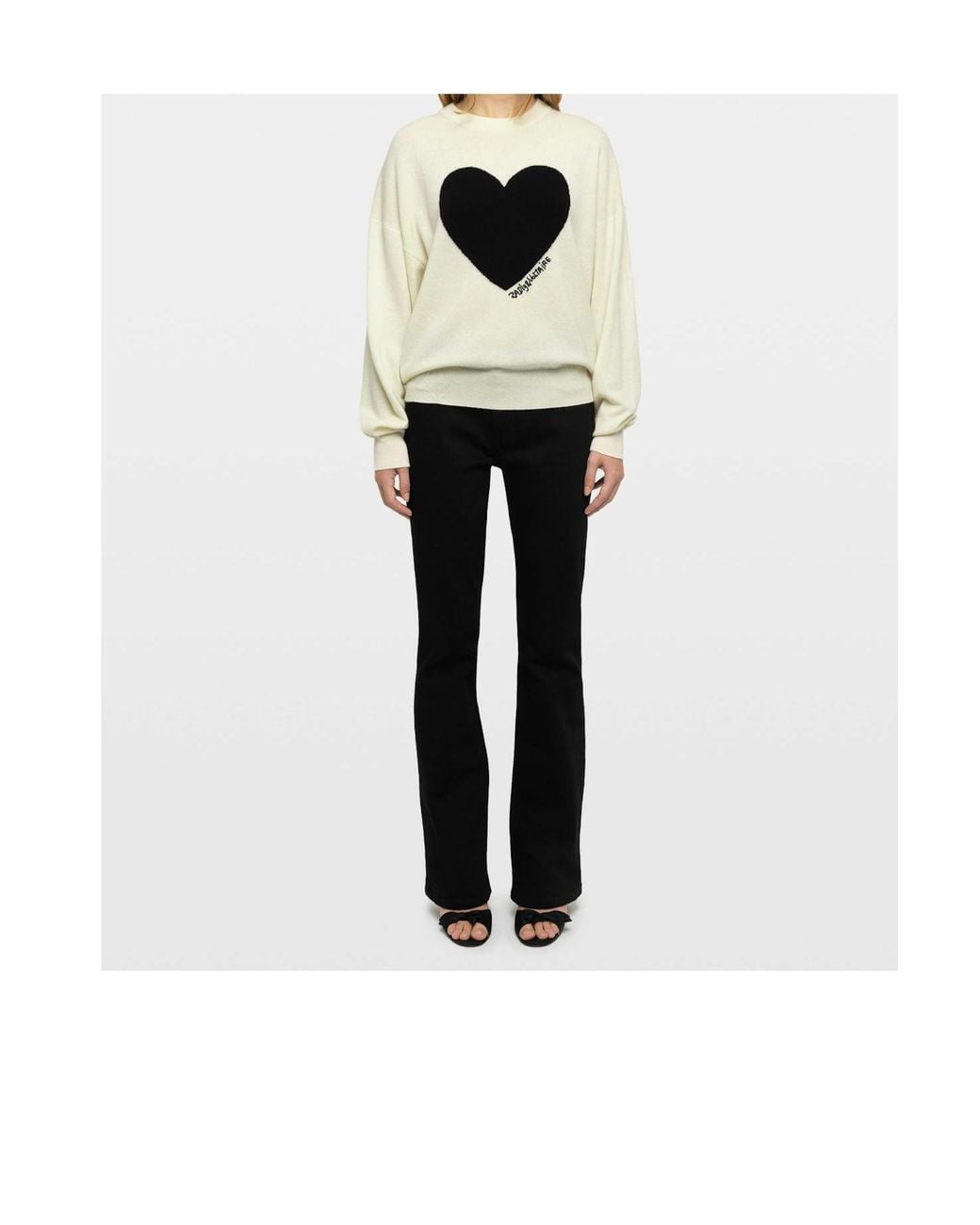 Zadig & Voltaire Black Gaby Heart Intarsia Crewneck Jumper