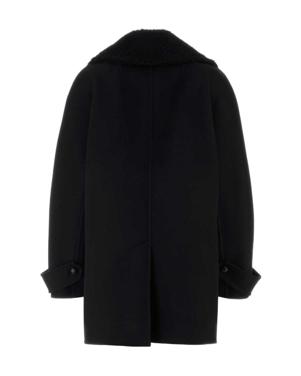 Ermanno Scervino Black Double-Breasted Coat