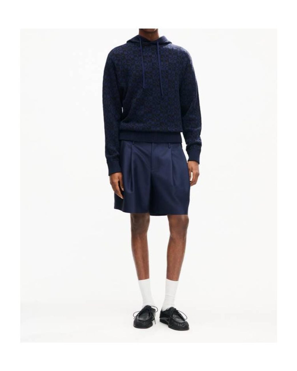KENZO Blue 'Gram' Knitted Hoodie for men