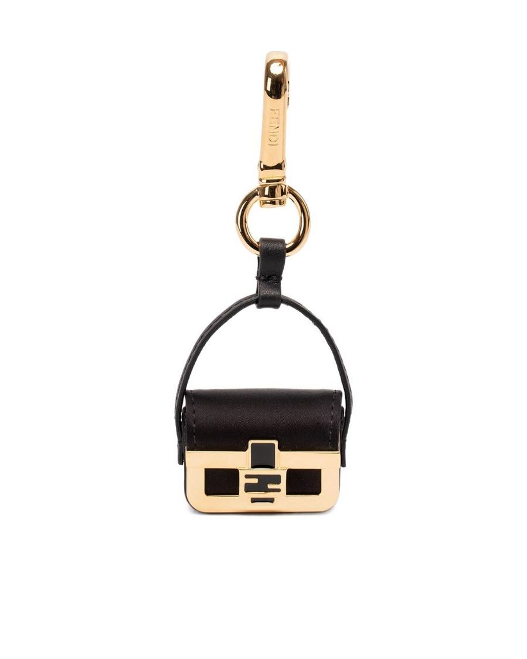 Fendi White Baguette Bag Keychain