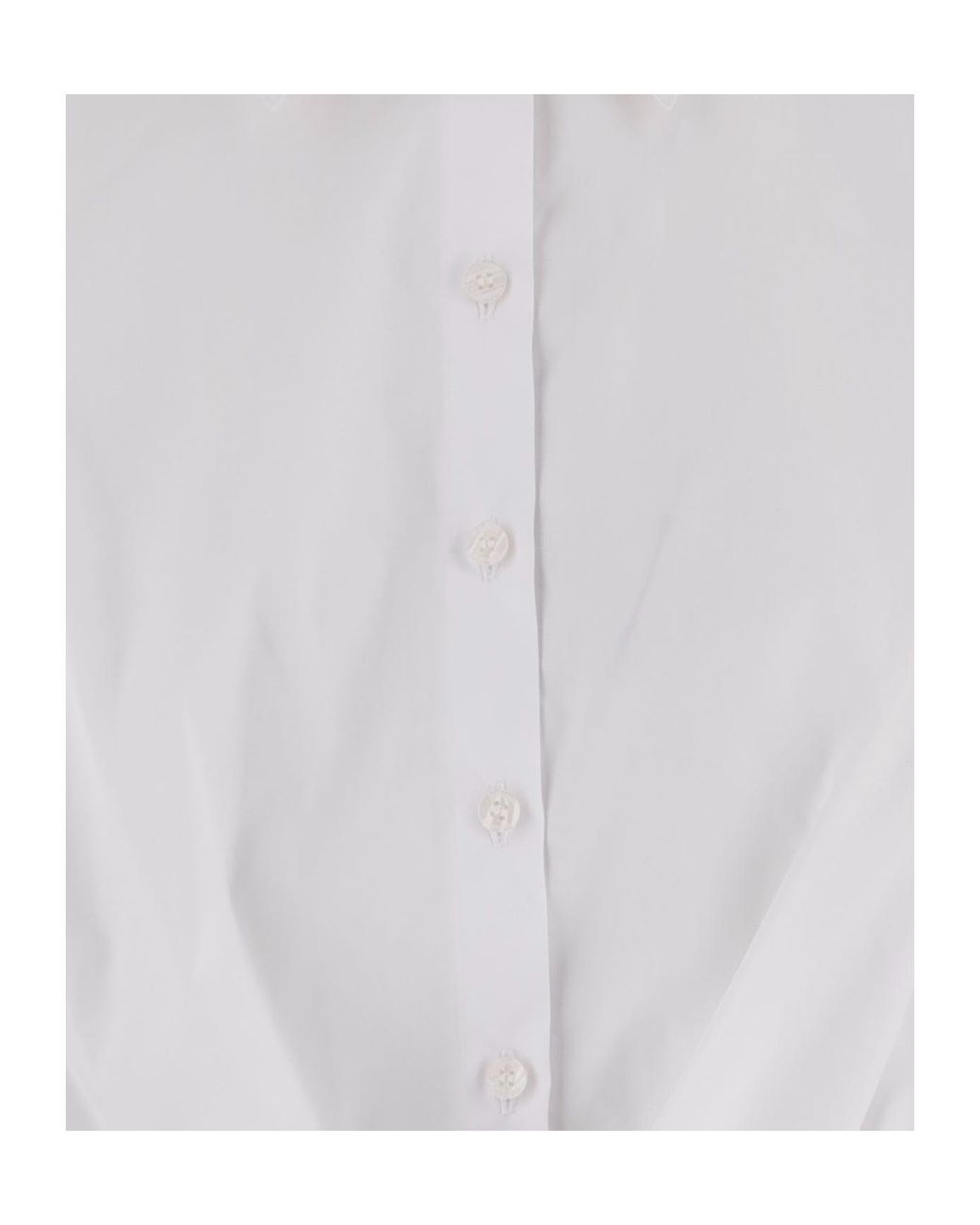 Just Cavalli White Drawstring Hem Cropped Shirt