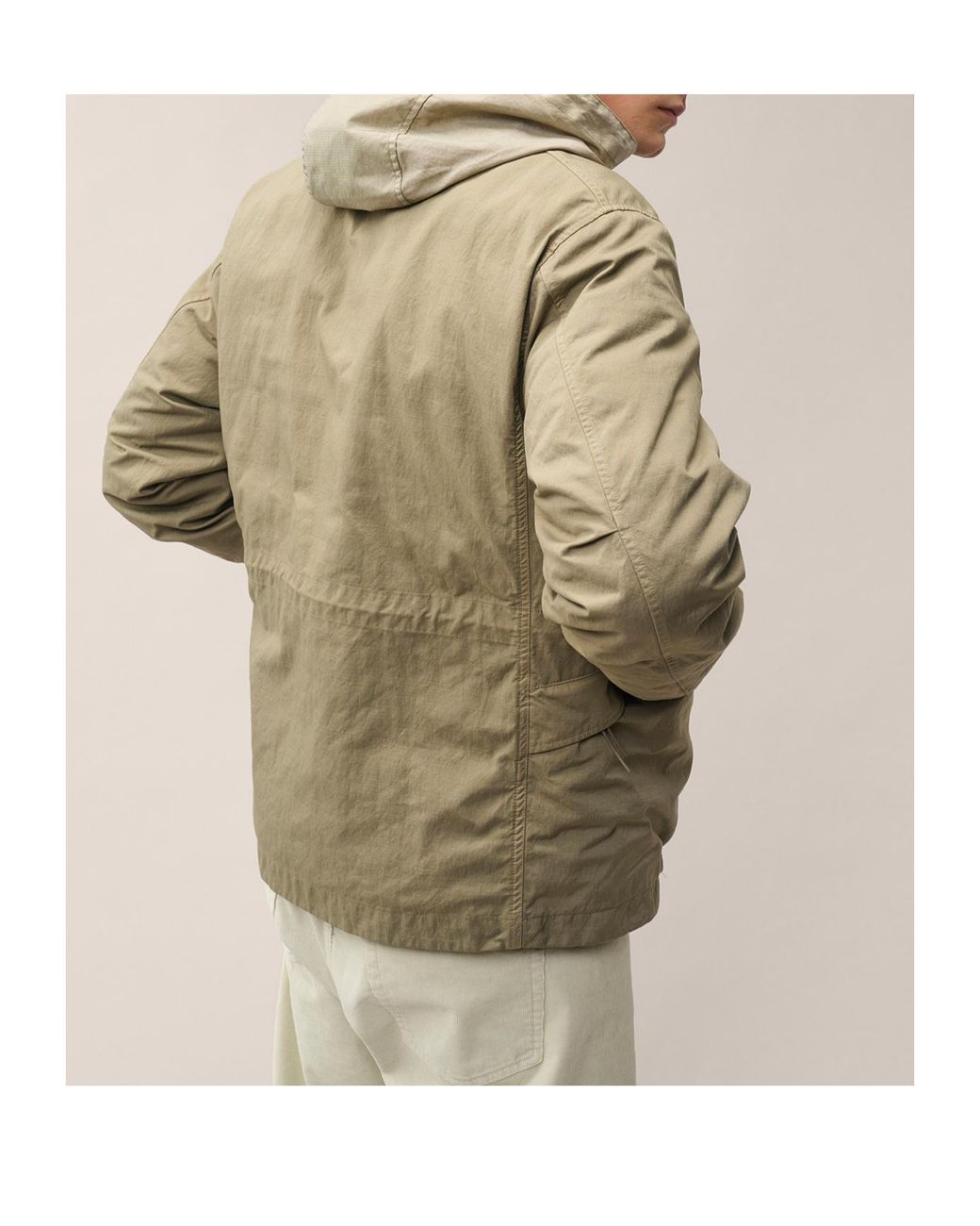C P Company Green Twill-Blend Hooded Jacket With Lens Detail for men